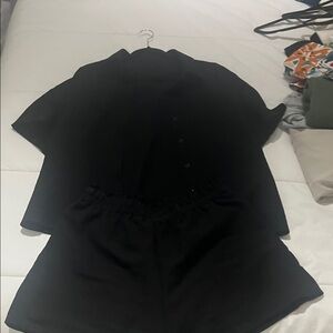 Black Crinkle Matching Set